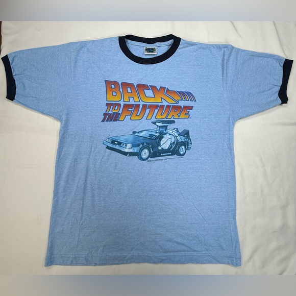 Thunder Creek Other - Back to the Future vintage Thunder Creek Light Blue Ringer Graphic Tee. NWOT